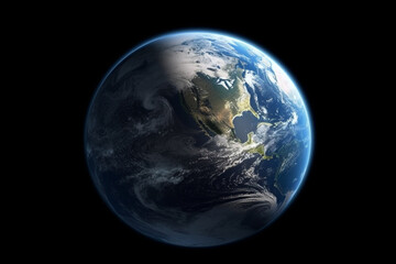 Fototapeta na wymiar Science and environment concept. Planet Earth background and view from space. Generative AI