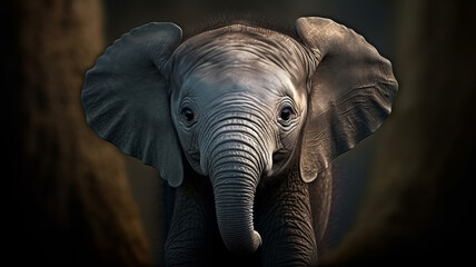 Obraz na płótnie Canvas baby elephant small . Generative AI