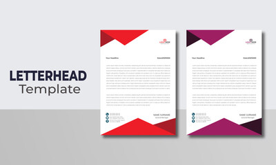  Minimalist concept business style letterhead template design. Professional & modern letterhead template design with geometric shapes. Vector graphic design.

