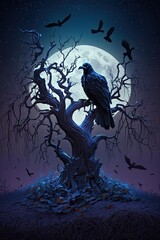Fototapeta premium scary halloween night 