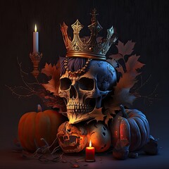skull and bones. halloween background
