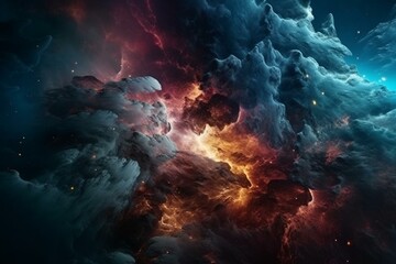Fototapeta na wymiar Stunning nebula located in outer space. Generative AI