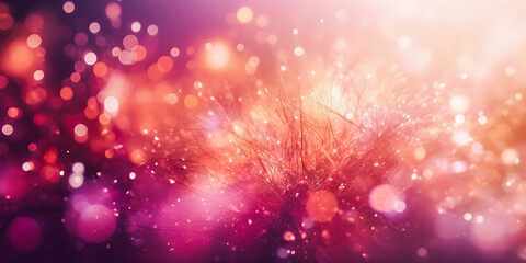 Fototapeta na wymiar Soft focus dreamy pastel color background with copy space, light particles, sparks, blur