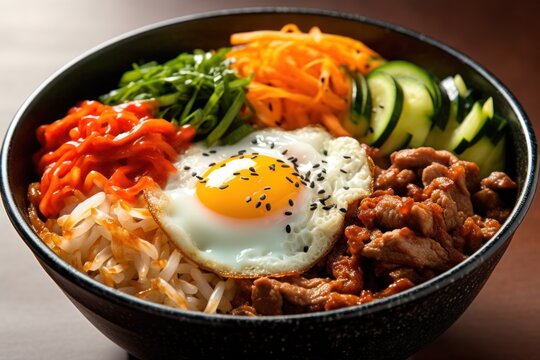 Bibimbap sometimes romanized as bi bim bap Food photography