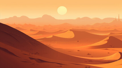 Fototapeta na wymiar sunset over the dunes (AI)