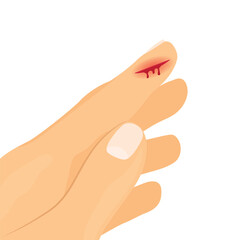 bleeding blood from the finger wound- vector illustration