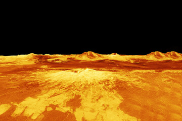 The surface of the planet Venus. Elements of this image furnishing NASA.