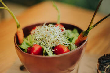 finger vegan food with salad
