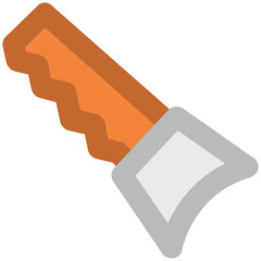 Bold line design of hand saw, cutting tool icon