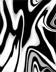 Abstract curved black and white background. Zebra background