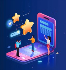 Having an excellent experience with the mobile phone application, the user gives it a high rating for its service. Simultaneously, the client evaluates the business's reputation and ranking by conside