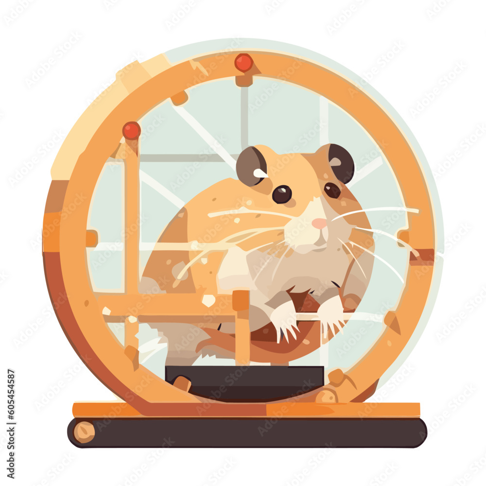 Wall mural pet play in hamster wheel