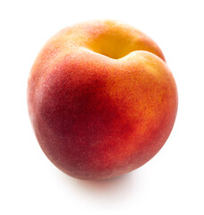Fresh peach fruit isolated on white background with clipping path.