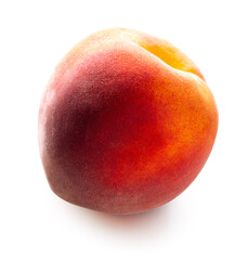 Fresh peach fruit isolated on white background with clipping path.