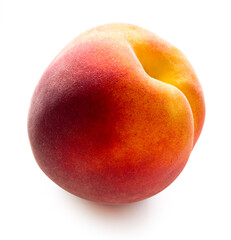 Fresh peach fruit isolated on white background with clipping path.