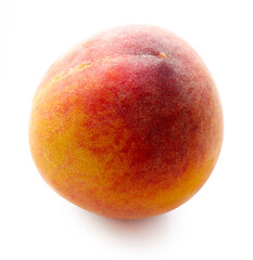 Fresh peach fruit isolated on white background with clipping path.