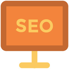 Bold line icon of a seo 