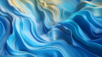 Obraz premium Close-up of a vibrant blue wave pattern of waves, fluid, soft and rounded forms