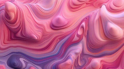 Obraz premium 3D Vibrant pink and purple texture of waves, fluid, soft and rounded forms