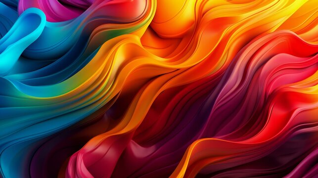 different colors of waves and wave shapes in an abstract pattern, in the style of layered fibers, colorful mindscapes, light indigo and orange