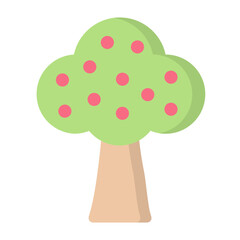 Fruit Tree Flat Icon