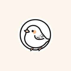  line simple logo bird