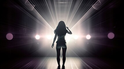 silhouette of a person in a nightclub