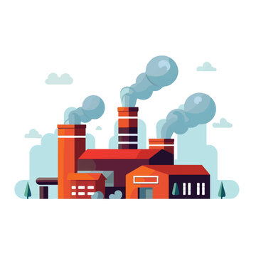 Factory chimney air pollution concept flat design