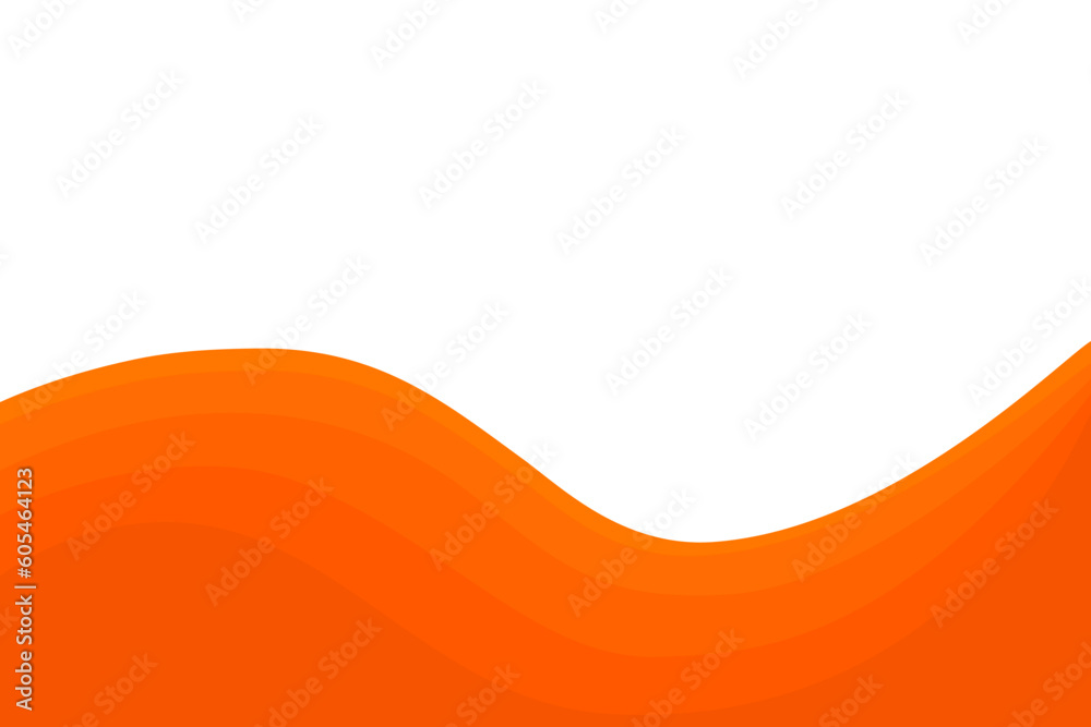Wall mural orange wave curve liquid water orange juice abstract element on transparent background vector border