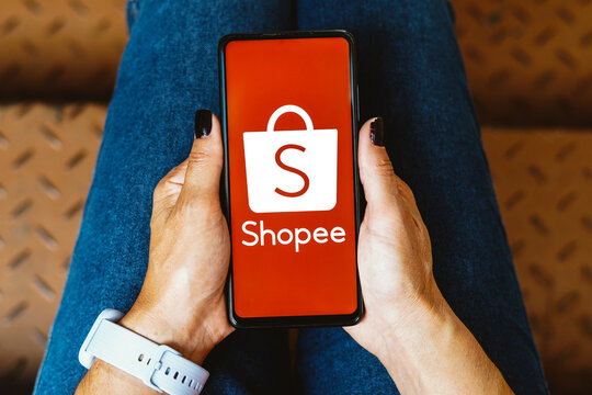 May 23, 2023, Brazil. In this photo illustration, the Shopee logo is displayed on a smartphone screen.