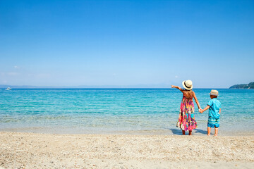 A happy kids weekend by the sea in nature travel