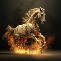 Obraz na płótnie Canvas illustration of a horse running. Generative AI image.