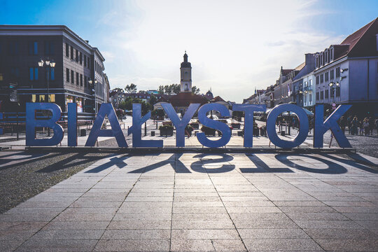 Large writing Bialystok at Kosciuszki Market