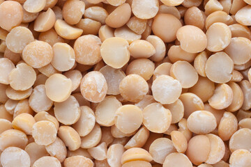 Ripe dry split peas top view