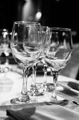 glasses on a table