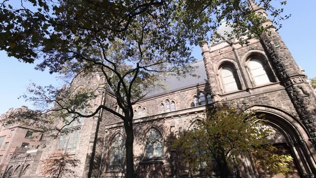 Fall time in Brooklyn, Saint Augustine Roman Catholic Church in Park Slope, Brooklyn, New York. 