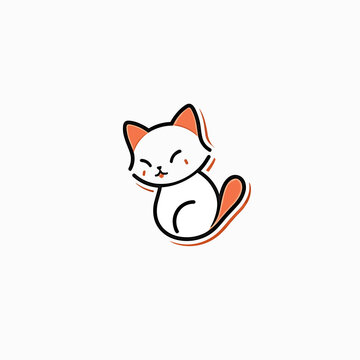 line simple logo cat
