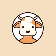  line simple logo cow