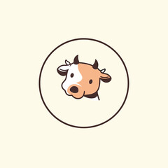  line simple logo cow