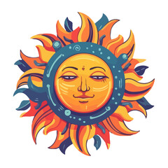 Burning sun astrology backdrop