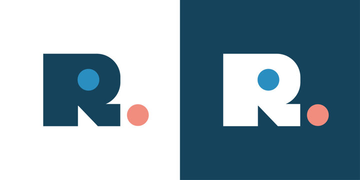 Modern and unique R letter logo, simple minimalist flat vector logomark
