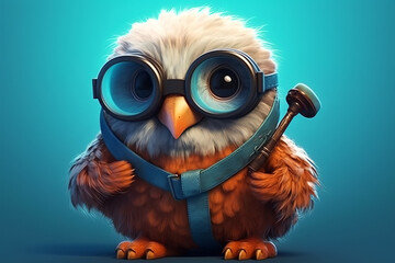 Fototapeta premium owl with glasses
