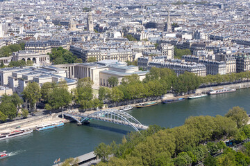 Fototapeta na wymiar View of the Paris from the Eiffel Tower.
