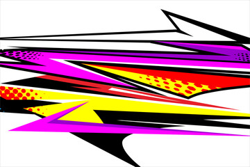Design vector abstract background racing with unique patterns such as stripes and with a mix of bright and attractive colors, perfect for your wrapping designs