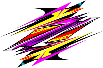Design vector abstract background racing with unique patterns such as stripes and with a mix of bright and attractive colors, perfect for your wrapping designs