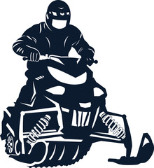 snowmobile  silhouette, snowmobile logo, snowmobile vector illustration