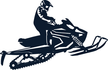 snowmobile silhouette, flying snowmobile, snowmobile logo premium vector