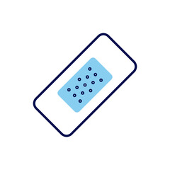 Bandage Plaster related vector line icon. Sticky wrap for injury treatment. Bandage for trauma. Isolated on white background. Vector illustration. Editable stroke