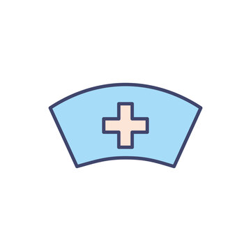 Nurse Hat related vector line icon. Isolated on white background. Vector illustration. Editable stroke