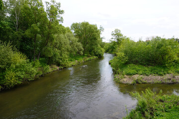 Blick auf den Fluss Werra bei Bad Salzungen in Thüringen